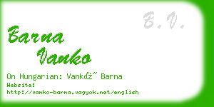 barna vanko business card